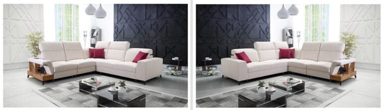 Benetti corner sofa bed with shelf
