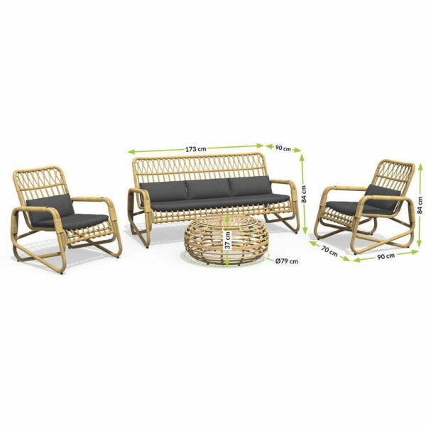 Aurora Set wth 3 Seater and 2 Armchairs with Coffee Table Lava Furniture Store Ireland