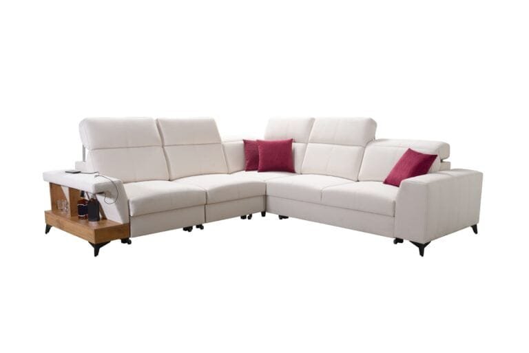 Benetti corner sofa bed with shelf