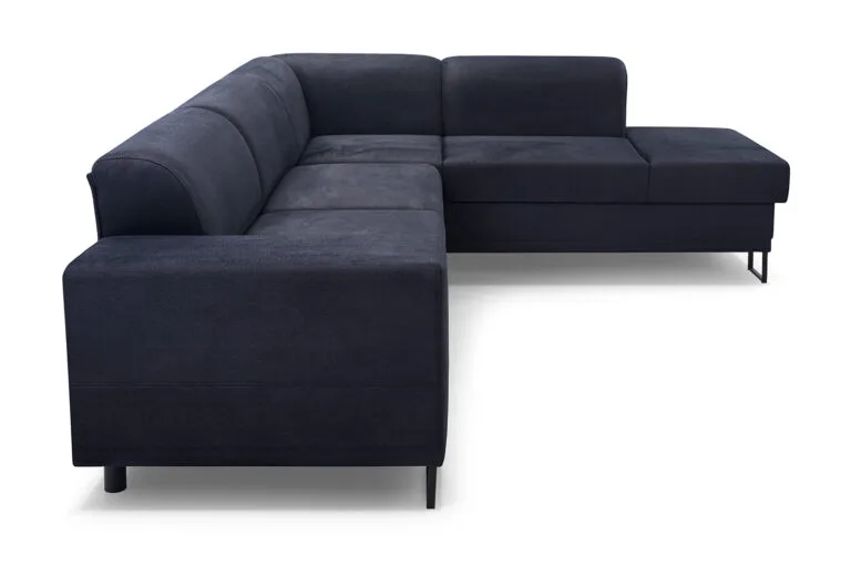 Black corner sofa bed with storage fabric Solar 99 1