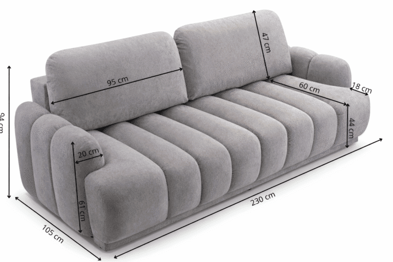 Cube 3 seater sofa bed dimensions