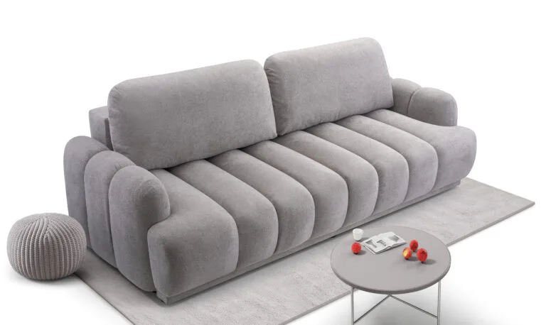 Cube 3 seater sofa bed grey