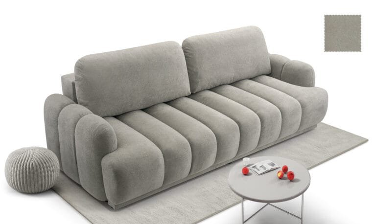 Cube 3 seater sofa bed mid grey