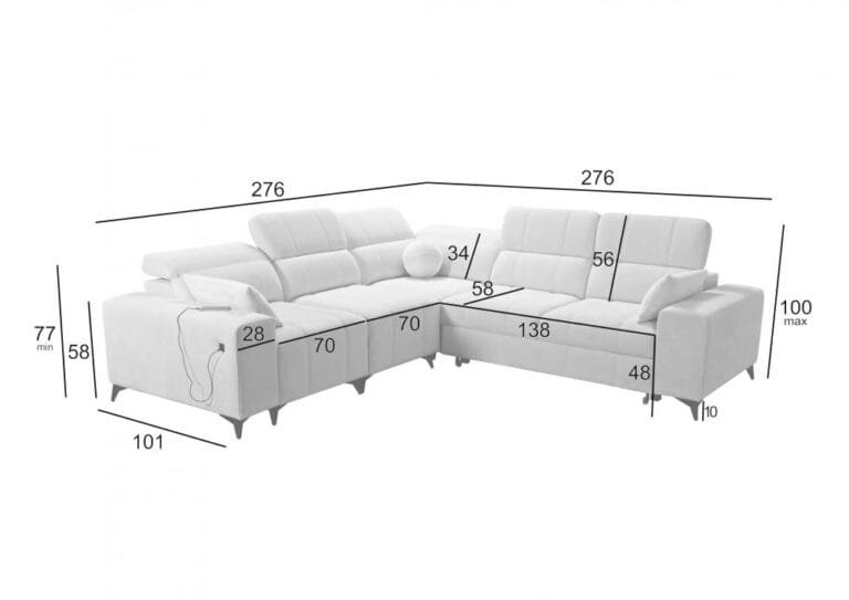 Dalia III 4 Seater Corner Sofa Bed