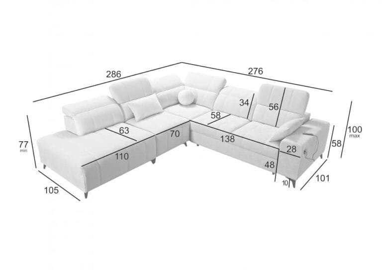 Dalia IX 5 Seater Corner Sofa Bed
