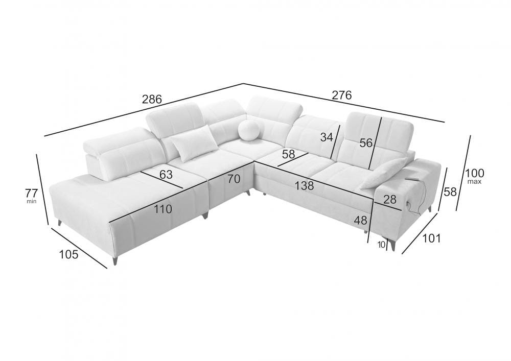 Dalia IX 5 Seater Corner Sofa Bed