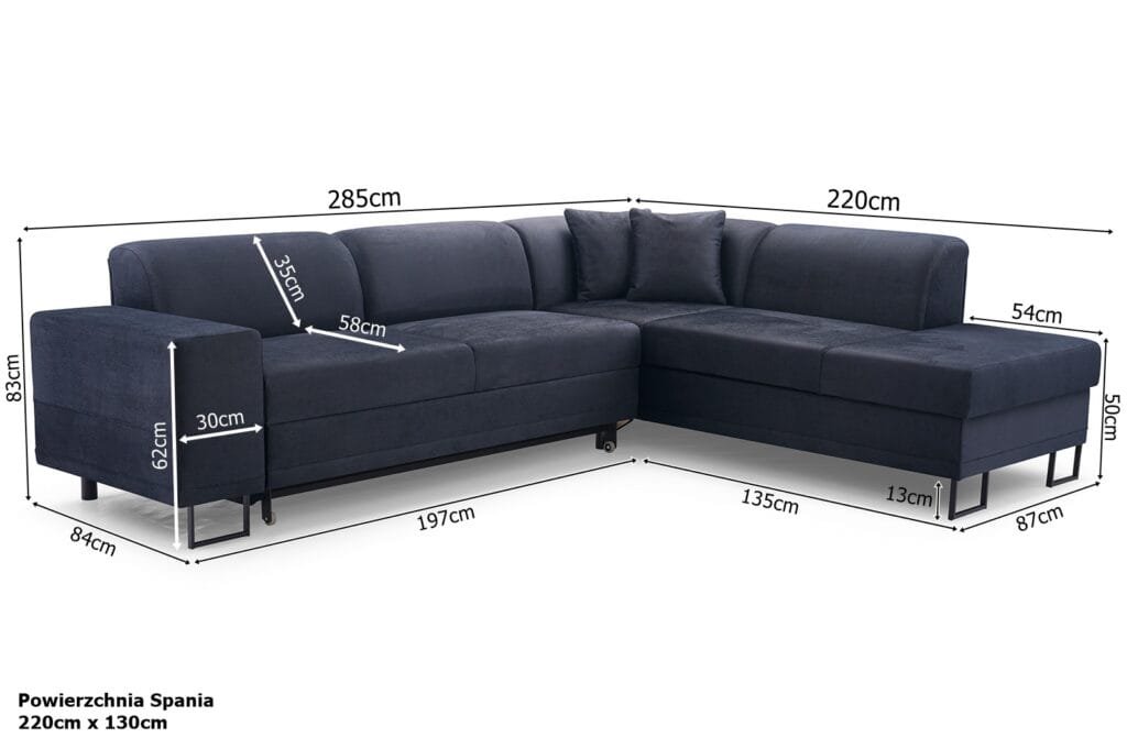 Margot black corner sofa bed with storage stain resistant and petproof Solar 99 fabric Lava Furniture Store Ireland