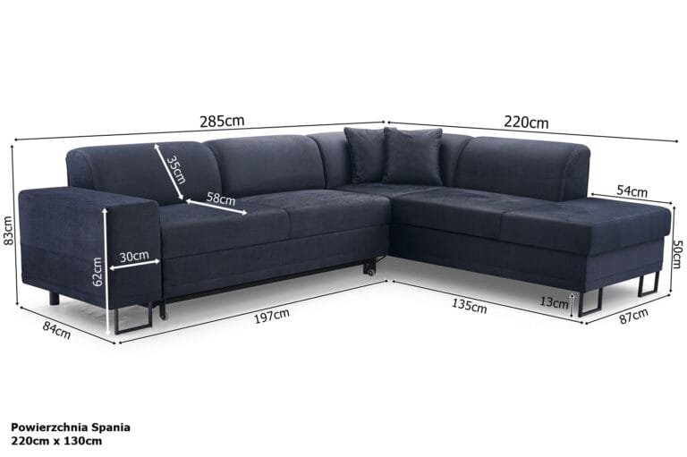 Margot black corner sofa bed with storage stain resistant and petproof Solar 99 fabric Lava Furniture Store Ireland