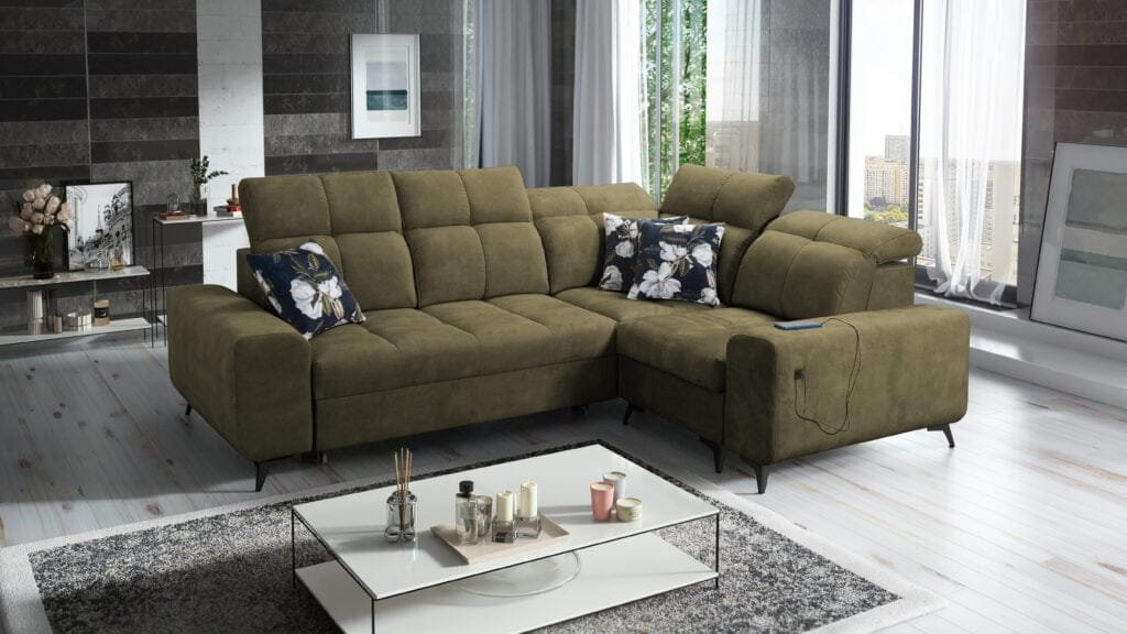 Grace II Corner sofa bed with storage