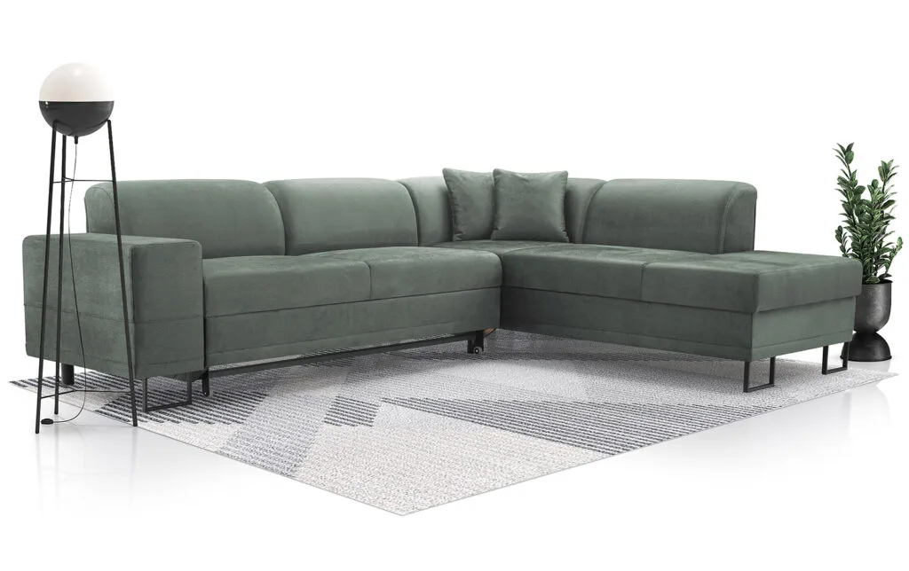 Green Corner sofa bed with storage waterproof petfriendly Margot Lava corners good quality best price Solar 72