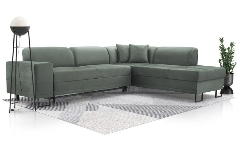 Green Corner sofa bed with storage waterproof petfriendly Margot Lava corners good quality best price Solar 72