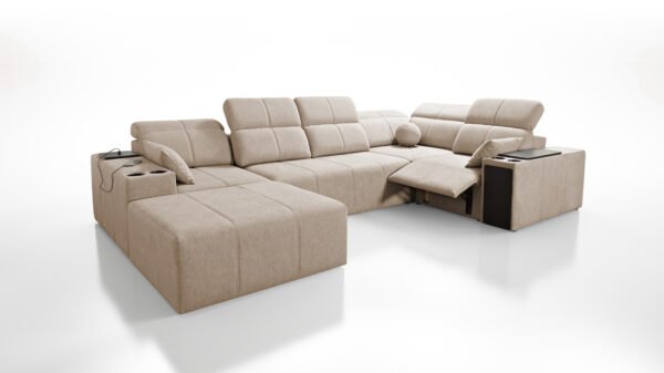 Marvello IV U Shape Sofa Bed with recliner out