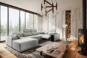 Marvello IV U Shape Sofa Bed in light grey colour