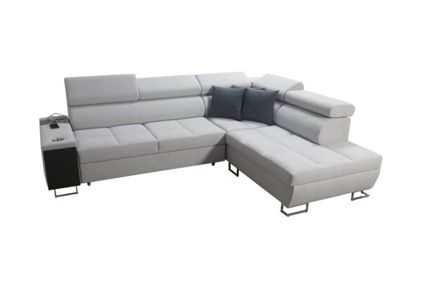 Merlin corner sofa bed in a livingroom,sofa colour grey shape sofa bed