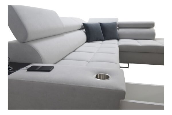 Merlin corner sofa bed in a livingroom,sofa colour grey shape sofa bed