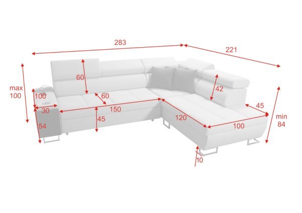 Merlin corner sofa bed in a livingroom,sofa colour grey shape sofa bed dimensions