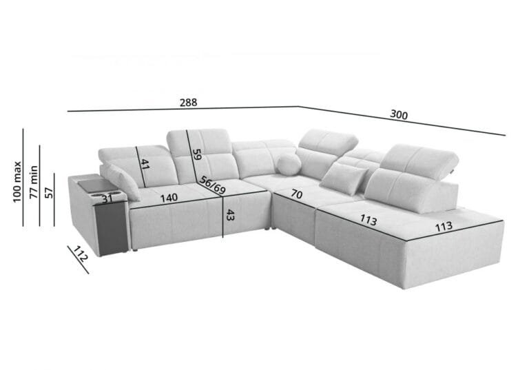 Marvello IX corner sofa bed Lava corners furniture store 4