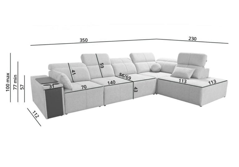 Marvello XI corner sofa bed Lava corners furniture store 5