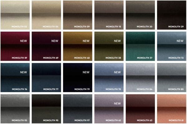 Monolith Fabric colour palette