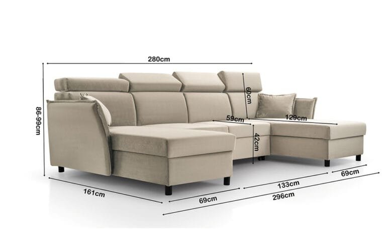 Moris U shaped corner sofa bed Lava coeners furniture shop 5
