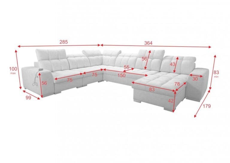 Polly VIII-Corner-Sofa-Bed- U shaped-Lava-corners-furniture-store-Dublin