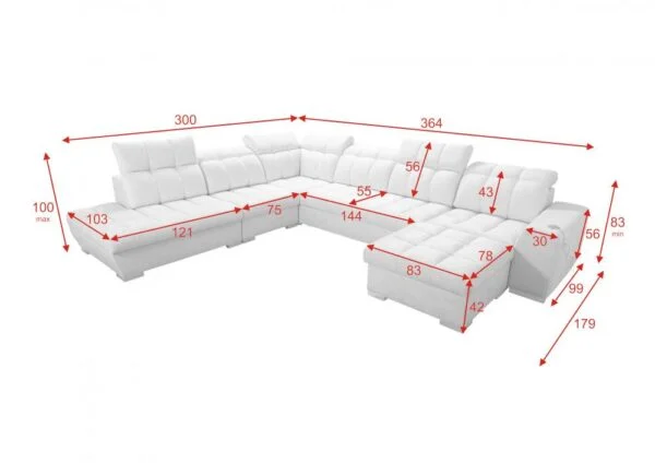 Polly X-Corner-Sofa-Bed- U shaped-Lava-corners-furniture-store-Dublin