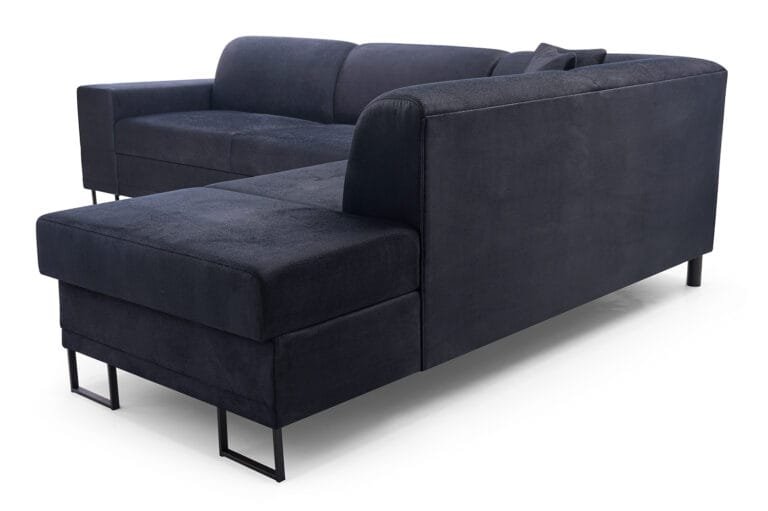 Margot black corner sofa bed with storage stain resistant and petproof Solar 99 fabric Lava Furniture Store Ireland