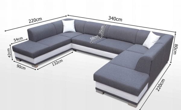 Dex U Shape Corner Sofa Bed - Image 2