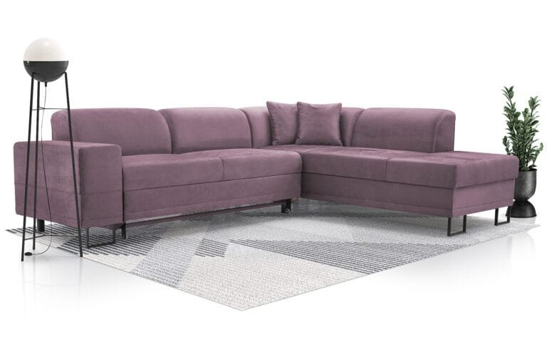 Margot taupe pink corner sofa bed with storage stain resistant and petproof fabric Lava Furniture Store Ireland