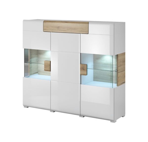 Turin large display cabinet with led lights lava corners furniture store ireland poland