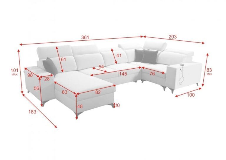 U shaped Corner Sofa Bed Bella IV Mix Lava Corners Furniture Store Galway