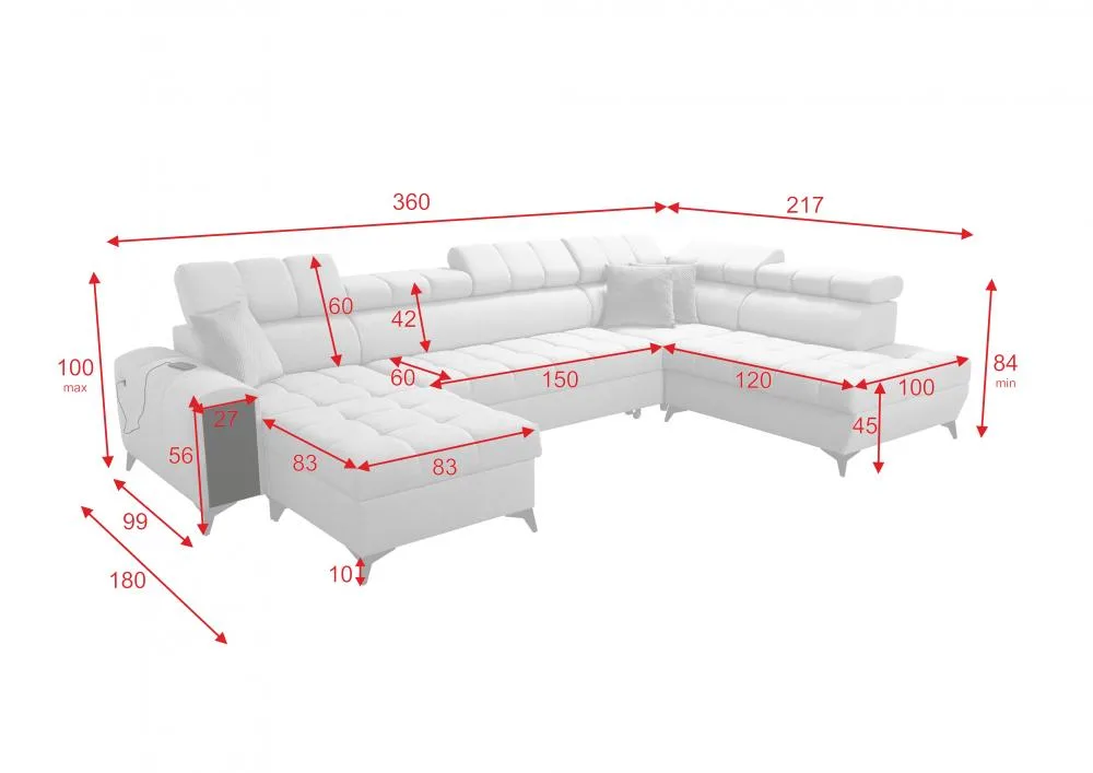 U shaped Corner sofa bed Geneva VI Lava Corners Furniture Store Ireland 11