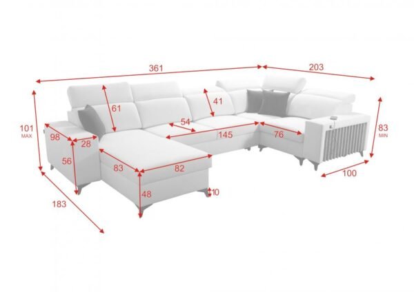 U shaped corner sofa bed Braxton IV lava corners furniture store Cork