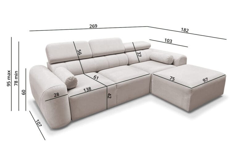 Voss Small Corner Sofa Bed from Lava Corners
