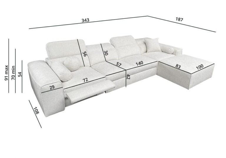 Venus XII Mix sofa with sleeping function lava corners furniture store 5