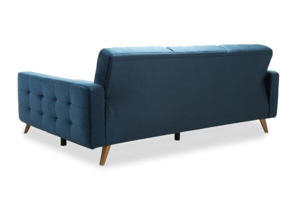 Oslo Small Corner Sofa Bed in navy blue side view